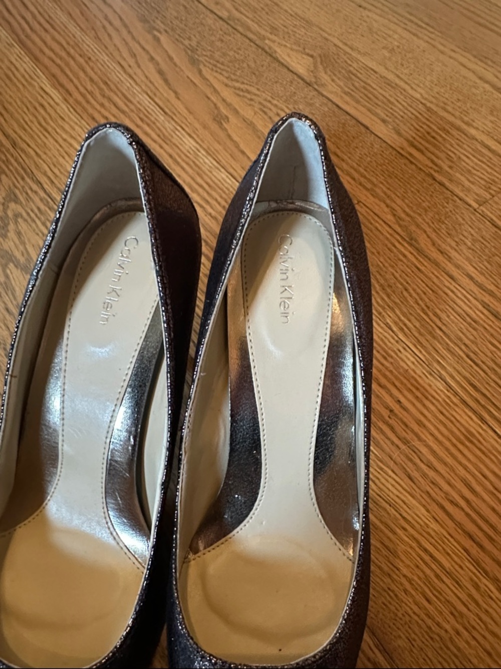 Calvin Klein Women's Metallic Bronze Pointed-Toe Pumps - Picture 2 of 4